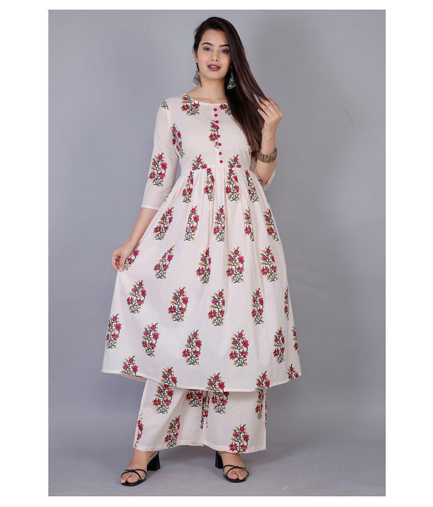 Buy Mauka Cotton Kurti With Sharara And Gharara Stitched Suit Single 3xl  Online | Craftsvilla
